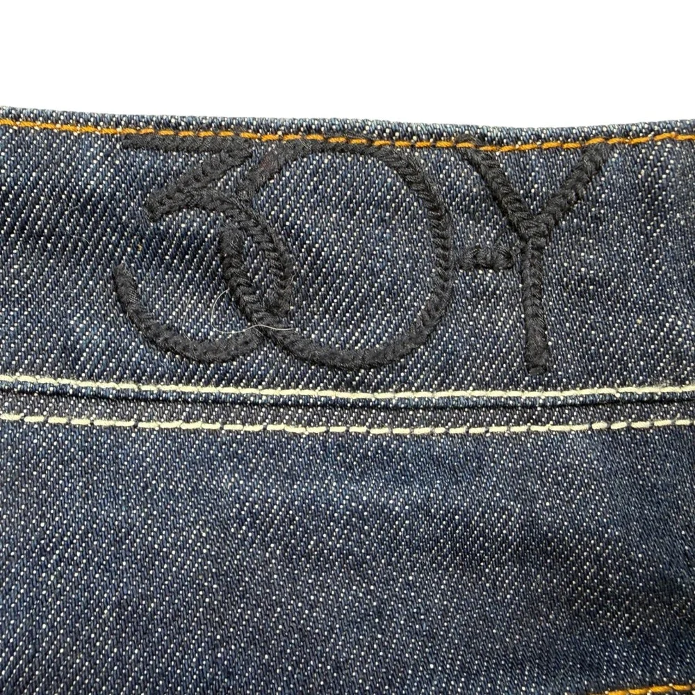 G Star Raw 30 Y Jeans Dark Wash Moto Double Knee Leather Trim Men's Size‎ 32x28